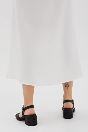 Tamer Tanca Kadın Hakiki Deri Siyah Deri Topuklu Sandalet 33 8200 BN AYK Y23 SIYAH DR