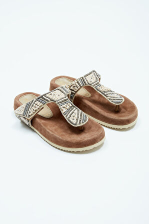 Valmenti lazamaniKadın Bej Hakiki Deri Terlik 461 75397 BN TRLK Y23