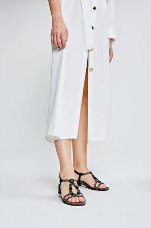 Valmenti Marita Kadın Siyah Hakiki Deri Sandalet 461 85379 BN SNDLT Y23