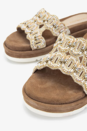 Valmenti Carina Kadın Bej Deri Terlik 461 75801 BN TRLK Y23