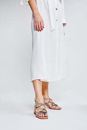 Valmenti Maura Kadın Bej Deri Sandalet 461 85600 BN SNDLT Y23