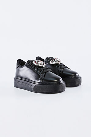 Valmenti Nicolina Kadın Siyah Vegan Sneakers & Spor Ayakkabı 804 9509 BN AYK Y23