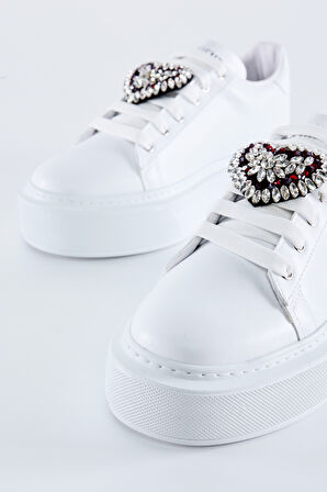 Valmenti Nicolina Kadın Beyaz Vegan Sneakers & Spor Ayakkabı 804 9509 BN AYK Y23