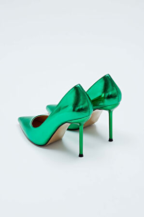 Tamer Tanca Kadın Vegan Yeşil Stiletto Ayakkabı 908 5095 BN AYK Y23 YESIL