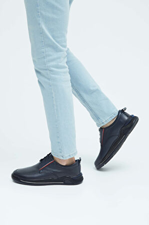 Tamer Tanca Erkek Hakiki Deri Lacivert Sneakers & Spor Ayakkabı 381 17459 ERK AYK Y23 LACIVERT