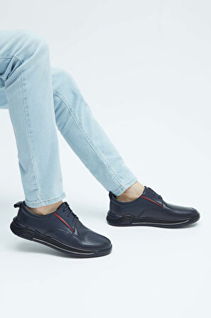 Tamer Tanca Erkek Hakiki Deri Lacivert Sneakers & Spor Ayakkabı 381 17459 ERK AYK Y23 LACIVERT