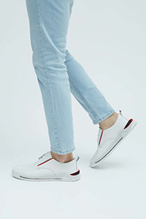 Tamer Tanca Erkek Hakiki Deri Kırık Beyaz Sneakers & Spor Ayakkabı 381 17459 ERK AYK Y23 K.BEYAZ