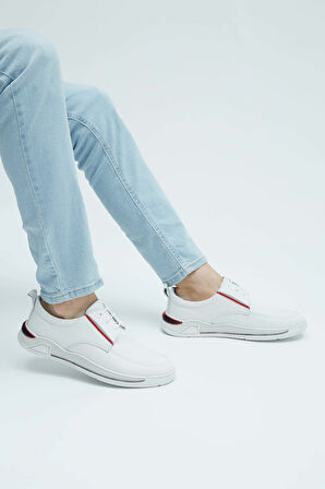 Tamer Tanca Erkek Hakiki Deri Kırık Beyaz Sneakers & Spor Ayakkabı 381 17459 ERK AYK Y23 K.BEYAZ