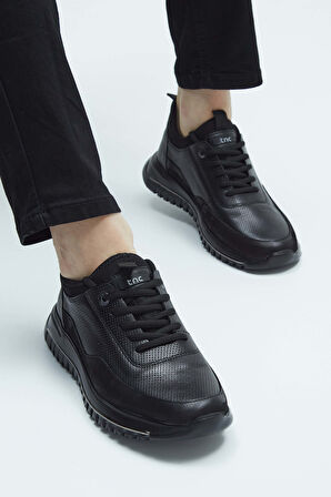 Tamer Tanca Erkek Hakiki Deri Siyah Sneakers & Spor Ayakkabı 381 17468 ERK AYK Y23 SIYAH