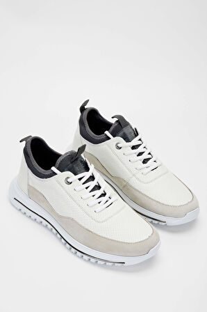 Tamer Tanca Erkek Hakiki Deri Beyaz Sneakers & Spor Ayakkabı 381 17468 ERK AYK Y23 BYZ NBK/BYZ BNFC