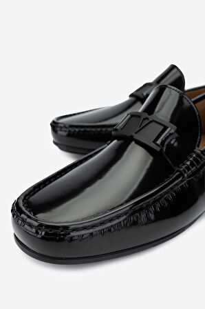 VALENTINO Erkek Hakiki Deri Siyah Loafer Ayakkabı 667 2056 ERK AYK Y23 BLACK