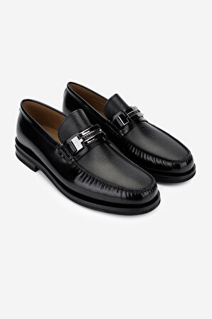 VALENTINO Erkek Hakiki Deri Siyah Loafer Ayakkabı 667 2114 ERK AYK Y23 BLACK