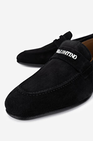 VALENTINO Erkek Hakiki Deri Siyah Loafer Ayakkabı 667 20171 ERK AYK Y23 BLACK SUEDE