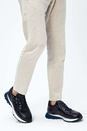 Tamer Tanca Erkek Hakiki Deri Lacivert Sneakers & Spor Ayakkabı 383 5454 ERK AYK Y23 LACI DR/LACI
