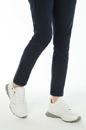 Tamer Tanca Erkek Hakiki Deri Beyaz Sneakers & Spor Ayakkabı 383 5454 ERK AYK Y23 BEYAZ DR/BEYAZ