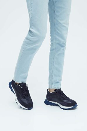 Tamer Tanca Erkek Hakiki Deri Lacivert Sneakers & Spor Ayakkabı 383 5471 ERK AYK Y23 LACIVERT