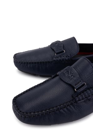 Tamer Tanca Erkek Hakiki Deri Lacivert Loafer Ayakkabı 355 14002 ERK AYK Y23 LACI FLOTER