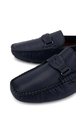 Tamer Tanca Erkek Hakiki Deri Lacivert Loafer Ayakkabı 355 14002 ERK AYK Y23 LACI FLOTER