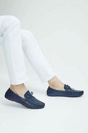 Tamer Tanca Erkek Hakiki Deri Lacivert Loafer Ayakkabı 355 14021 ERK AYK Y23 LACI ASF