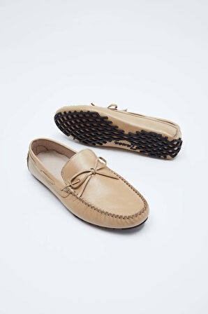 Tamer Tanca Erkek Hakiki Deri Bej Loafer Ayakkabı 355 14021 ERK AYK Y23 BEJ ASF