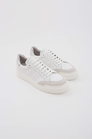 Tamer Tanca Kadın Hakiki Deri Beyaz Sneakers & Spor Ayakkabı 957 35122 BN AYK Y23 BEYAZ KMBN