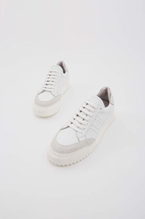Tamer Tanca Kadın Hakiki Deri Beyaz Sneakers & Spor Ayakkabı 957 35122 BN AYK Y23 BEYAZ KMBN
