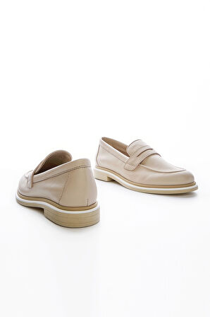 Valmenti Cielo Kadın Latte Hakiki Deri Loafer Ayakkabı 957 39001 BN AYK Y23