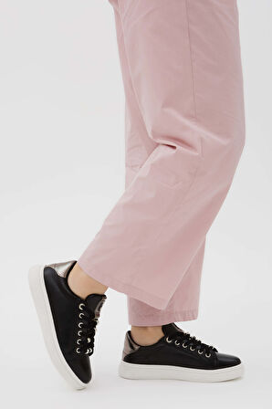 Tamer Tanca Kadın Vegan Siyah Sneakers & Spor Ayakkabı 817 M1991-5 BN AYK Y23 SIYAH CILT