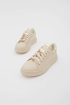 Tamer Tanca Kadın Vegan Bej Sneakers & Spor Ayakkabı 817 M1991-5 BN AYK Y23 BEJ CILT