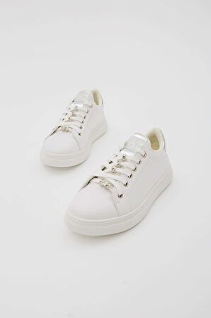 Tamer Tanca Kadın Vegan Beyaz Sneakers & Spor Ayakkabı 817 M1991-5 BN AYK Y23 BEYAZ CILT