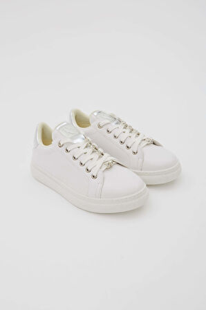 Tamer Tanca Kadın Vegan Beyaz Sneakers & Spor Ayakkabı 817 M1991-5 BN AYK Y23 BEYAZ CILT