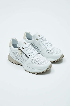 Tamer Tanca Kadın Hakiki Deri Beyaz Sneakers & Spor Ayakkabı 383 Z-13 BN AYK Y23 BEYAZ DR