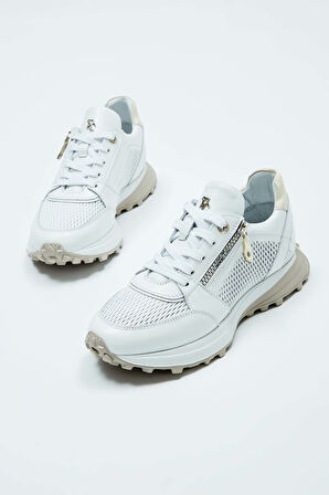 Tamer Tanca Kadın Hakiki Deri Beyaz Sneakers & Spor Ayakkabı 383 Z-13 BN AYK Y23 BEYAZ DR