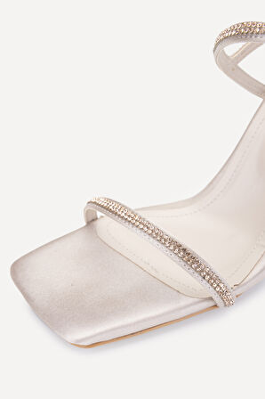 Valmenti Marissa Kadın Vizon Saten Vegan Topuklu Sandalet 292 6009 BN SNDLT Y23