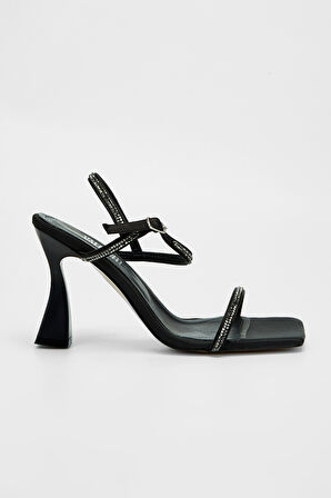 Valmenti Marissa Kadın Siyah Saten Vegan Topuklu Sandalet 292 6009 BN SNDLT Y23