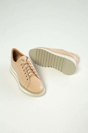 Tamer Tanca Kadın Hakiki Deri Bej Sneakers & Spor Ayakkabı 935 1820-6 BN AYK Y23 BEJ RGN