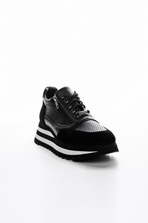Valmenti İrene Kadın Siyah Hakiki Deri Sneakers & Spor Ayakkabı 935 1820-4 BN AYK Y23