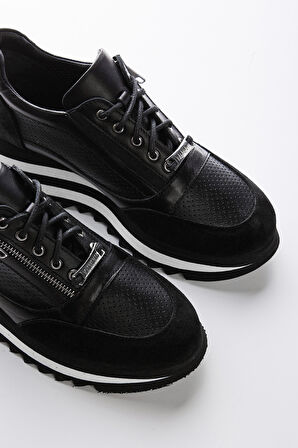 Valmenti İrene Kadın Siyah Hakiki Deri Sneakers & Spor Ayakkabı 935 1820-4 BN AYK Y23