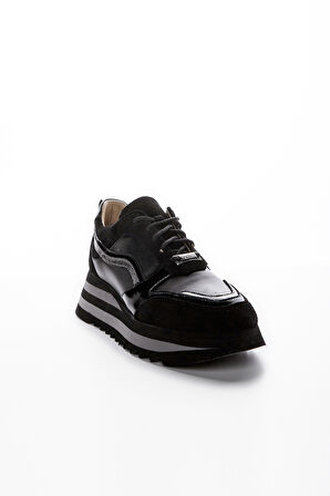 Valmenti Lucia Kadın Siyah Hakiki Deri Sneakers & Spor Ayakkabı 935 1820-3 BN AYK Y23