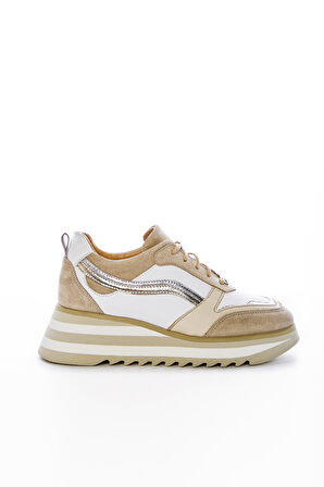 Valmenti Lucia Kadın Bej Hakiki Deri Sneakers & Spor Ayakkabı 935 1820-3 BN AYK Y23
