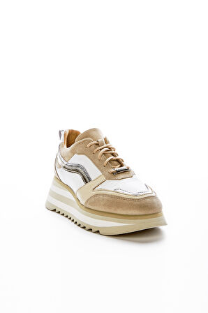 Valmenti Lucia Kadın Bej Hakiki Deri Sneakers & Spor Ayakkabı 935 1820-3 BN AYK Y23