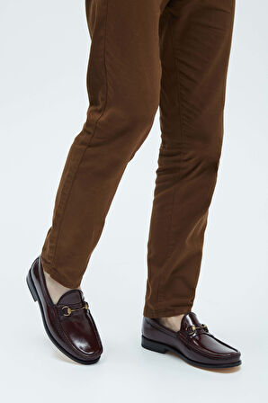 Tamer Tanca Erkek Hakiki Deri Bordo Mokasen & Loafer Ayakkabı 214 035904 ERK AYK Y23 BORDO ACMA