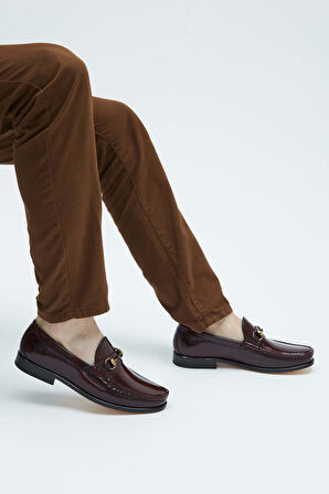 Tamer Tanca Erkek Hakiki Deri Bordo Mokasen & Loafer Ayakkabı 214 035904 ERK AYK Y23 BORDO ACMA