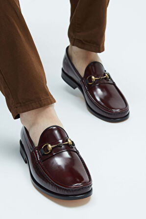 Tamer Tanca Erkek Hakiki Deri Bordo Mokasen & Loafer Ayakkabı 214 035904 ERK AYK Y23 BORDO ACMA