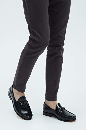 Tamer Tanca Erkek Hakiki Deri Siyah Açma Mokasen & Loafer Ayakkabı 214 035904 ERK AYK Y23 SIYAH ACMA