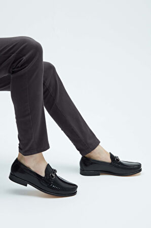 Tamer Tanca Erkek Hakiki Deri Siyah Açma Mokasen & Loafer Ayakkabı 214 035904 ERK AYK Y23 SIYAH ACMA