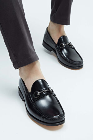 Tamer Tanca Erkek Hakiki Deri Siyah Açma Mokasen & Loafer Ayakkabı 214 035904 ERK AYK Y23 SIYAH ACMA