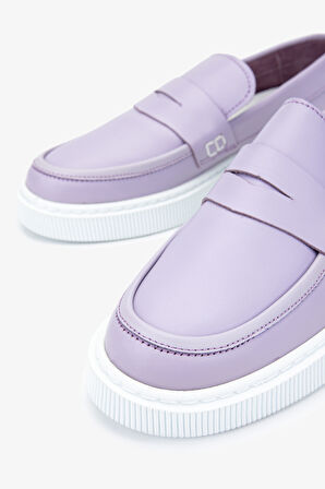 Valmenti Chiara Kadın Lila Hakiki Deri Loafer Ayakkabı 352 646 BN AYK Y23