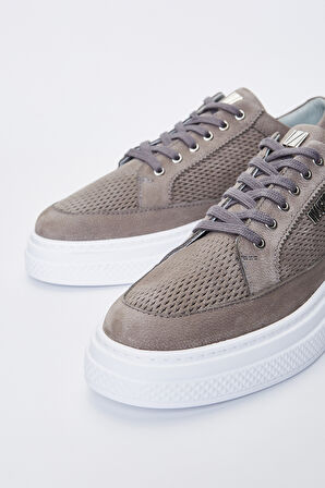 Valmenti Nathan Erkek Gri Nubuk Hakiki Deri Sneakers & Spor Ayakkabı 352 18305 ERK AYK Y23