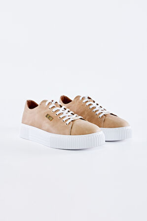 Valmenti Bosco Erkek Bej Hakiki Deri Sneakers & Spor Ayakkabı 352 18375 ERK AYK Y23